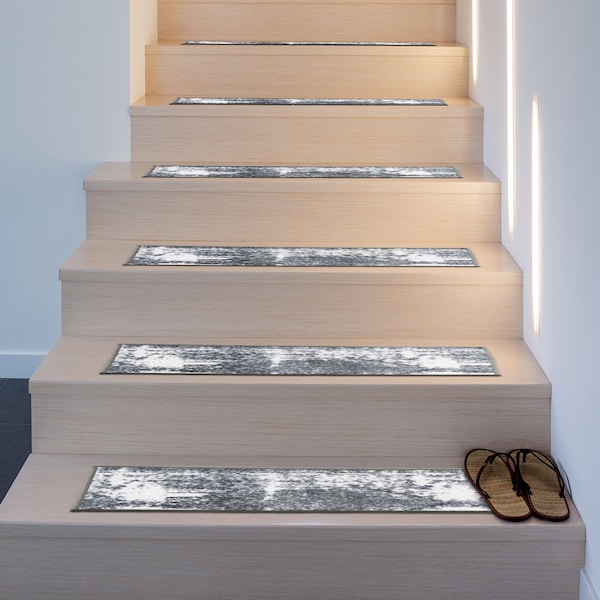 World Rug Gallery Nylon; Back Material : Rubber 8.6" x 26" Grit Size, Gray, 26 W x 8.6 L, 0.2 in Thick 1526GRAY4PK - main